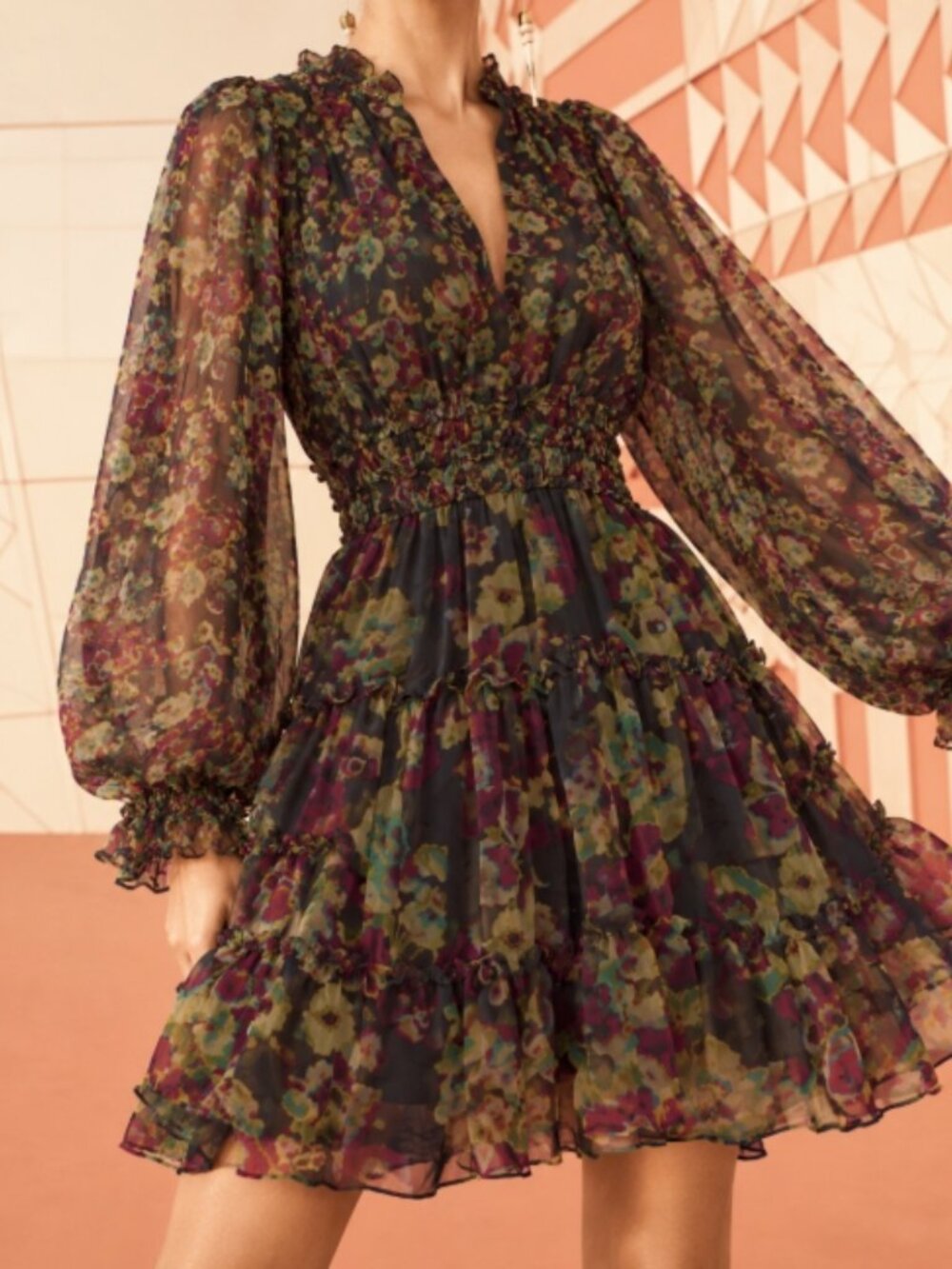 NWT ULLA JOHNSON Lya Silk Mini Dress in Cosmic M $690